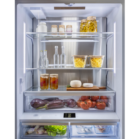BERTAZZONI RBM90S5FPNS X MAS Εντοιχιζόμενος Ψυγειοκαταψύκτης PREMIUM SLOT-IN 91cm Inox